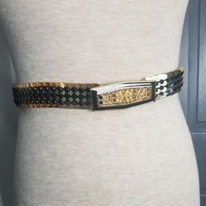 Vintage Glam Goldtone Scales Stretch Belt